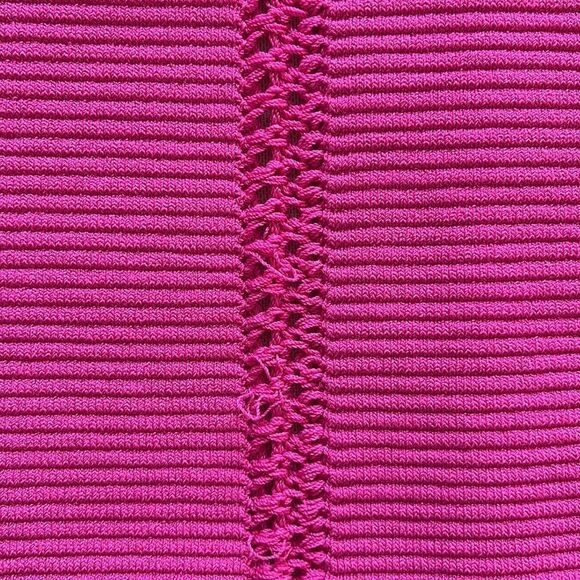 Reiss Dawson Lace Insert Pink Short Sleeve Bodycon Knit Midi Dress Size S - Picture 10 of 10